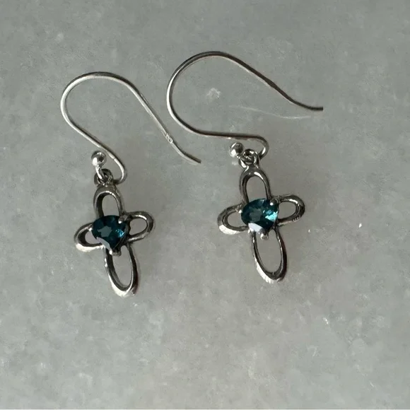 NWOT Sundance Blue Hope Earrings, London Blue Topaz, Sterling Silver